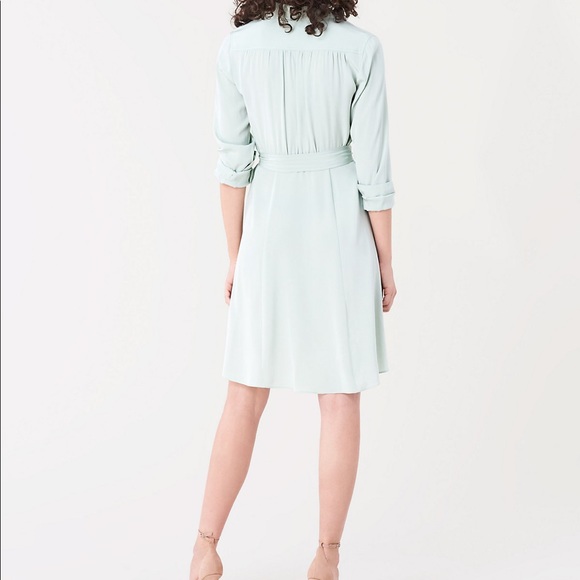 DVF Mint Green Silk de Chine Shirtdress - Picture 2 of 3
